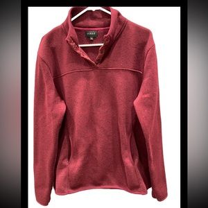 Serra Mens Long Sleeve polo Shirt Vintage Size XL   1/4 Snap Collar Neck